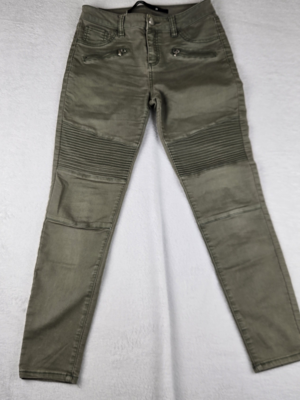 Harper Moto Style Stretch Skinny Pants in Size 28 Olive Green